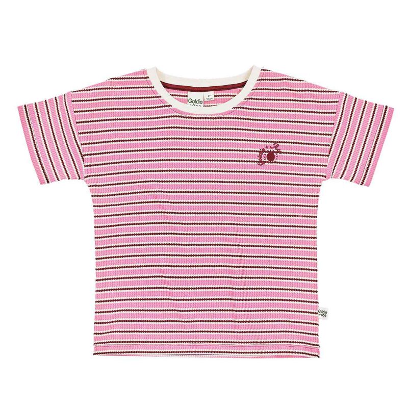Goldie + Ace Waffle Stripe T-Shirt Pink 6M-2Y image number 0